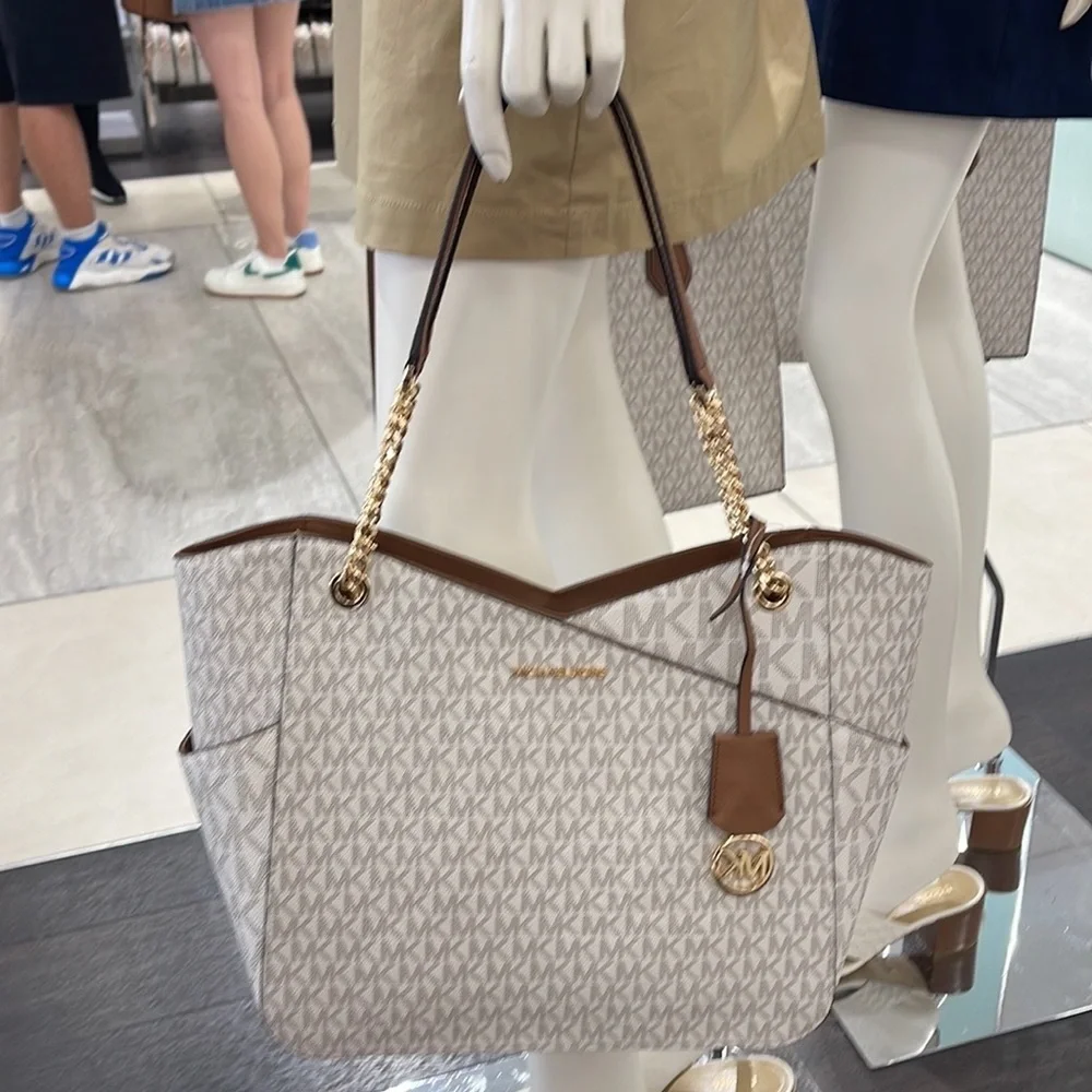 Michael Kors Jet Set Travel Large Chained Tote Shoulder Bag MK Luggage NWT